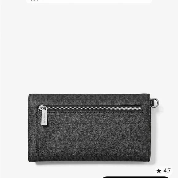 NWT Michael Kors Black Jetset Signature Logo Envelope Wristlet - Picture 2 of 13